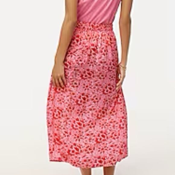 J. Crew Factory Wrap Azalea Belvedere Red midi skirt - Picture 5 of 12